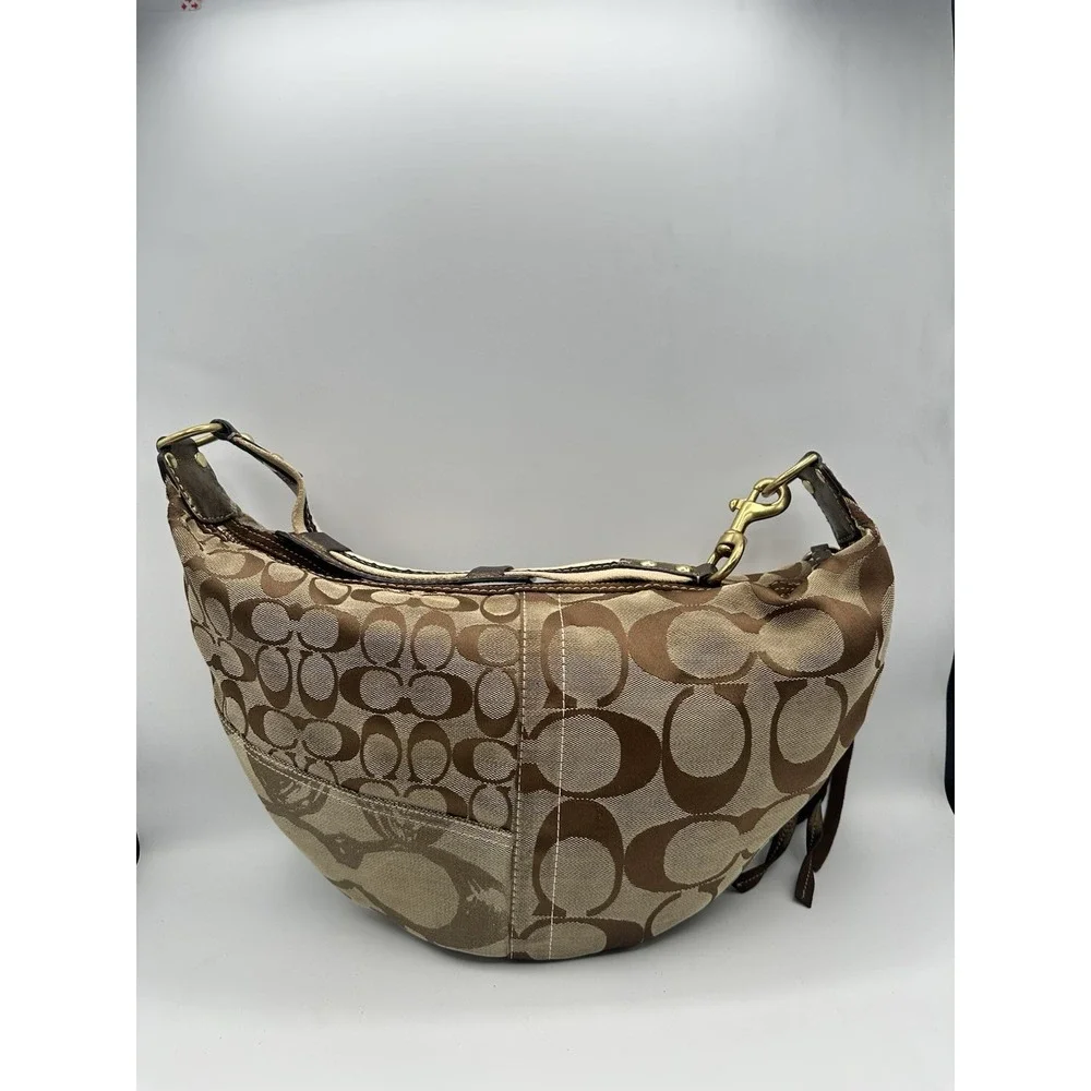 Vintage Coach Signature Patchwork Hobo Bag 10233 Y2K (2006) Gold, Beige, Brown